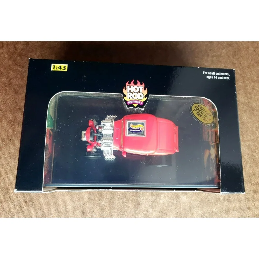 2000 HOT WHEELS COLLECTIBLES 1932 FORD RED #1/5 HOT ROD SERIES I MAGAZINE 1:43